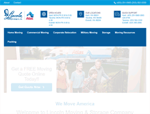 Tablet Screenshot of lincolnmovingandstorage.com